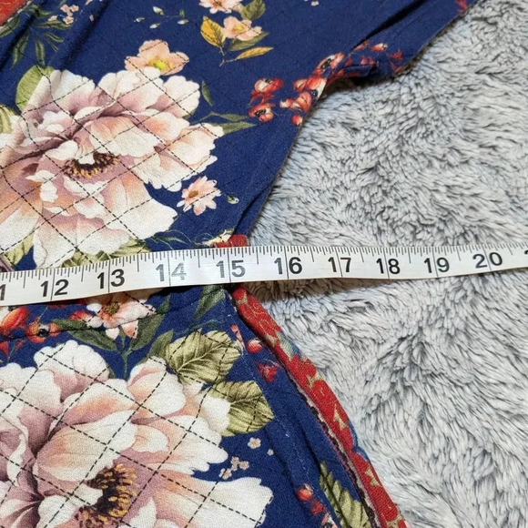 Farm Rio Estelle Floral Shorts Romper from Anthropologie - Navy Blue - Medium - Picture 8 of 8